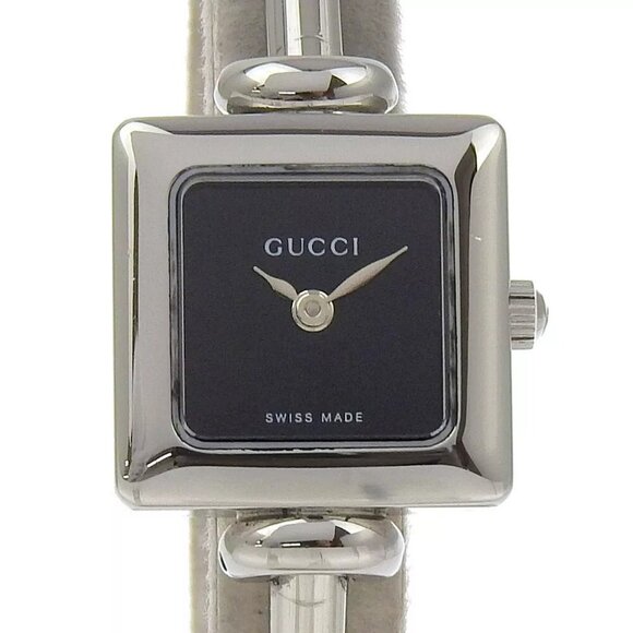 GUCCI Bangle watch Watches 1900L blackDial Stainless Steel Quartz Analog d... - Picture 11 of 13